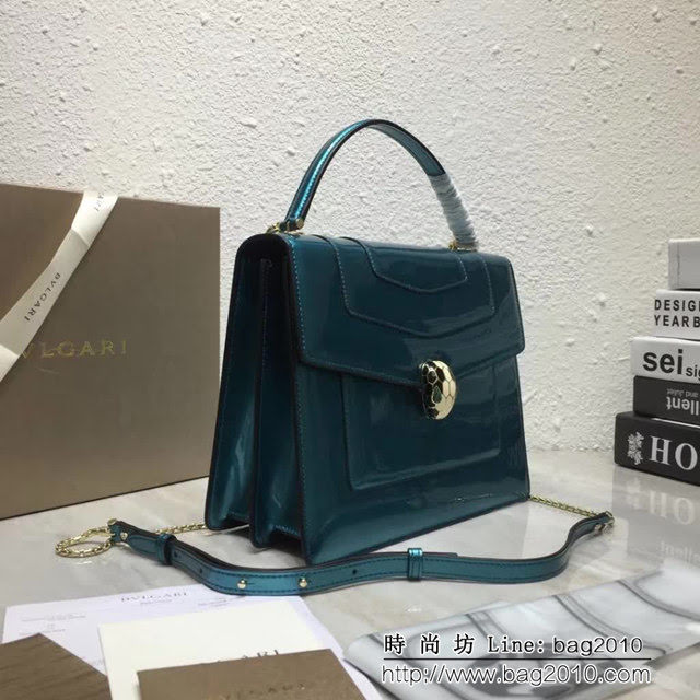BVLGARI寶格麗 3層大號蛇頭包 頂級漆皮 手提單肩斜挎包 38629 FYD1409